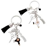 YIPFEN Portachiavi in Metallo per Parrucchieri, Idea Regalo Creativa per Parrucchieri, Ciondolo per Zaino (Creativo)