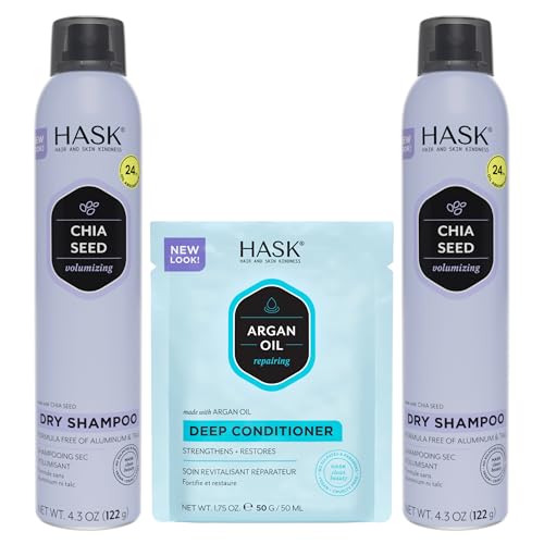HASK Volumizing Chia 4.3oz Dry Shampoo Duo + Argan Deep Conditioner