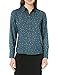 Produktbild Lark & Ro Women's Collared Blouse Popover dress-shirts, Steely Blue Animal, US 2 (EU XS - S)