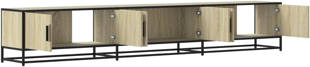 N'akuku view of the Generic 3300796 TV Cabinet with all three doors open, revealing the internal compartments.