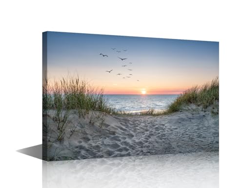 Coucher de soleil sur l'océan : décoration murale chambre pour une ambiance zen