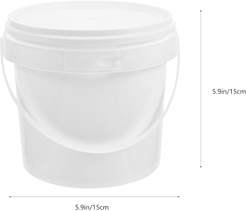 Miniatura 2 de Cubo de almacenamiento portátil de plástico blanco con tapa y asa, cubo de juguetes multiusos para organizar la limpieza de camping y más