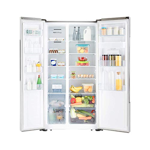 Image of (Renewed) AmazonBasics 564 L Frost-Free Side-By-Side Refrigerator (AB2019RF005 cr, Silver)