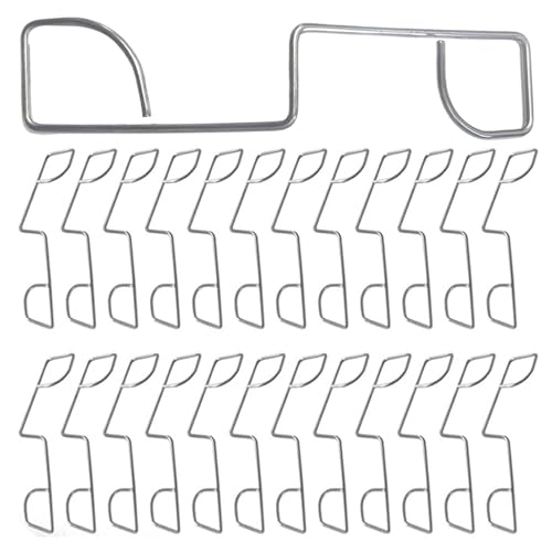 Fermacravatta - 25 fascette per pali di recinzione, strumento antiruggine di serraggio per picchetti, uso esterno, giardino, prato, terrazza fattoria