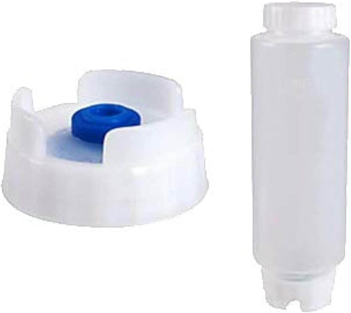 FIFO Squeeze Bottle Refillable 12 oz | Blue Tip Large Valve Dispenser for Thick Condiments, Sauces, Batter and Dressing | Self Sealing No Drip No Hassle | (2 Pack)
