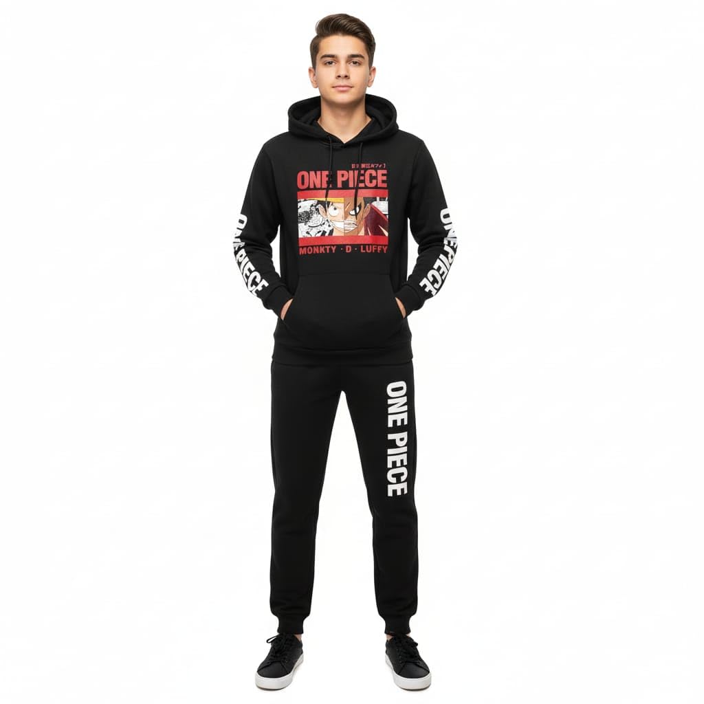 moonshine Anime hoodies and jogger Co-Ord Sets In Black Originals I Anime printed combo set foe Men and Women (IN, Alpha, XS, Regular, ANIME5)-picture-40
