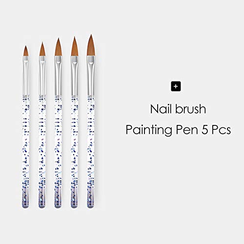 KKmoon Conjunto de 5 unidades de canetas para Nail Art Kit Pincéis de unhas Pintura em gel Acrílico