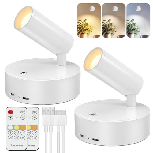 Foco recargable de interior con batería 4000mAh, luz LED con control remoto miniatura 1