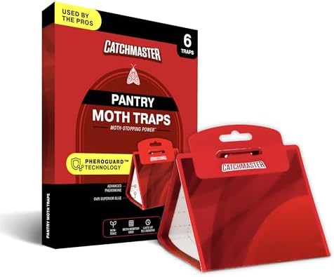Catchmaster Pantry Moth Traps with Premium PheroGuard Technology – XL, Extra-Strength Glue – Odorless, Kids and Pet Safe – Traps & Eliminates Moths – Protects Pantry, Cabinets & Food Storage – 6-Pack