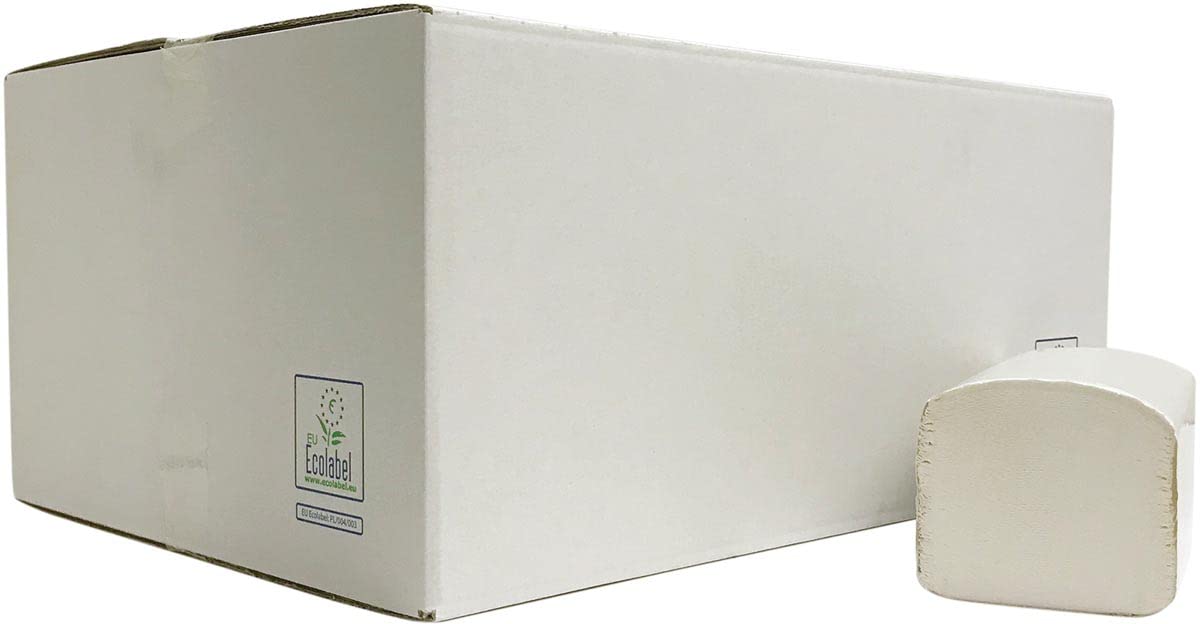 Euro Products | Asciugamani pieghevoli | 2 strati di tessuto riciclato | Z-piega | 21 x 24 cm | 3990 pezzi
