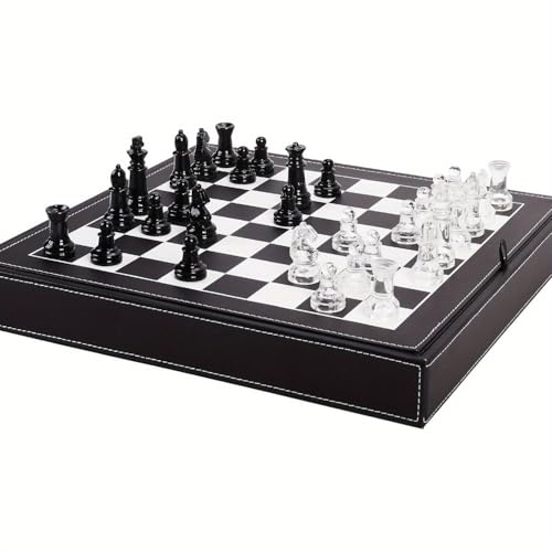 Set de Ajedrez de Cristal Lujo para Adultos con Estuche Premium miniatura 1