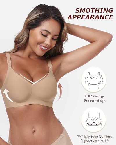 Image of Wireless Comfortable Seamless Soft Bras for Women Full Coverage Push Up Everyday No Show Bra