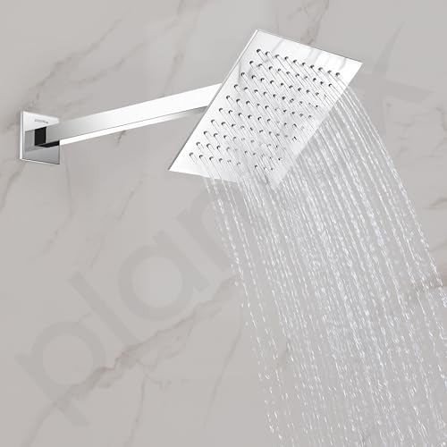 Image of Plantex 18-Inch Shower Arm for Overhead Shower /Stainless Steel Shower Pipe /Wall Mount Bathroom Fitting with -Inch Thread - Pack of 1 (Chrome)