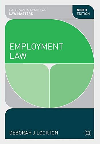 By Deborah J Lockton Employment Law (Palgrave Macmillan Law Masters) (9Th Edition) [Paperback]