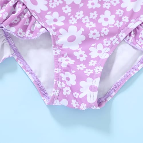 image for YOUNGER TREE Toddler Girls Two Pieces Swimsuit Color Block Stripe Swim