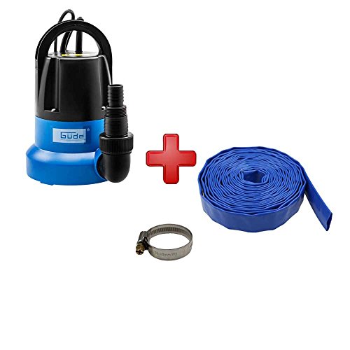 Preisvergleich Produktbild Güde Flachsaugpumpe GFS 401 S mit Schwimmerautomatik + 10m Flachschlauch + Schlauchschelle