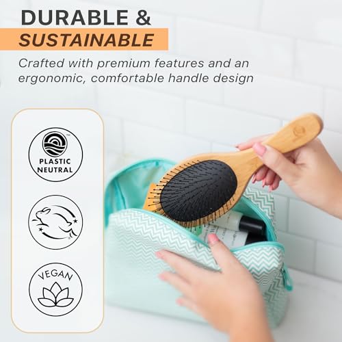 Detangler Bamboo Detangling Hair Brush - For Women, Men, and Kids, Wet or Dry Use With Hair Products