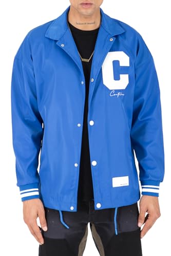 Subliminal Mode Veste Style Teddy Brodée de Qualité Supérieure | Fermeture à Pression | Tendance et Confortable | Outfit Parfait - LL2019C Bleu Roi XL