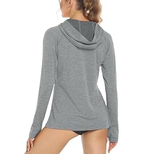 MAGCOMSEN Women’s Hoodie Shirts UPF 50+ UV Protection Long Sleeve Sun Shirt Fishing Hiking Athletic Shirts with Thumb Hole