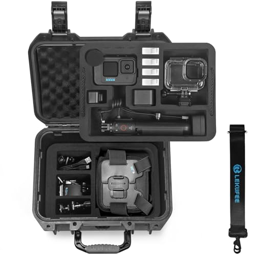 Lekufee Étui Rigide étanche pour Gopro Hero 13 Black/12/11/10/9/8,Gopro Volta,Module médias,Creator Edition,Caméra d'action étanche et Accessoires (boîtier Uniquement)