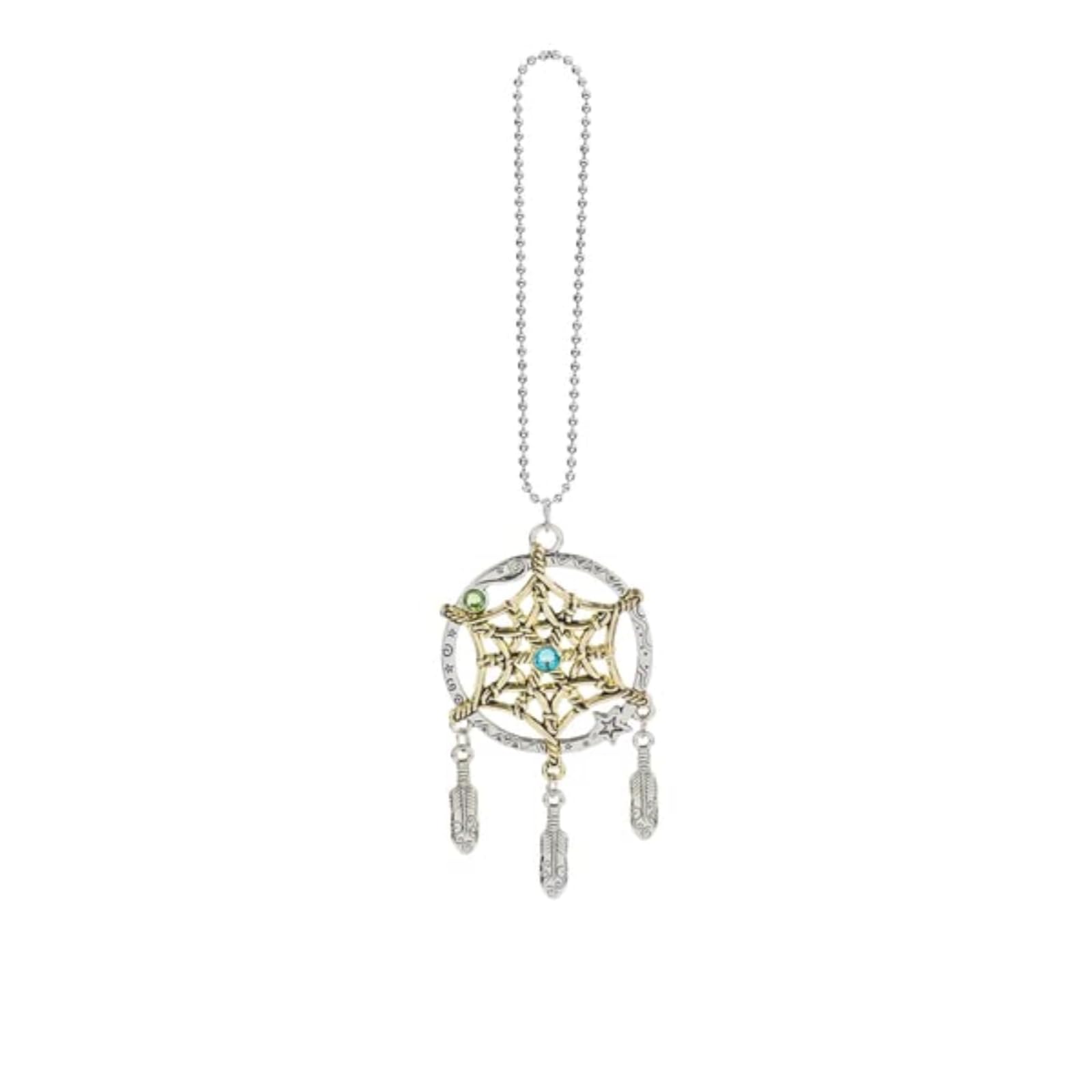 Ganz Dreamcatcher Car Charm, Silver & Gold, 2 Inch Width & Height