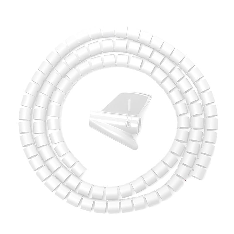 Gaine de câblage, gaine de câble, gaine de protection de câble noire, gaine de gestion de câble, gaine flexible, gaine spiralée, gaine de cordon de bureau, 5 m(White,32mm)