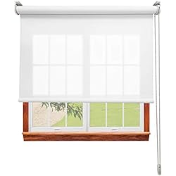 Persianas 2 Metros Ancho Estor TRANSLUCIDO Metal Premium A Medida, Anchos de 40 a 300cm. Blanco. Permite Paso de luz, Guarda tu intimidad. Estores enrollables translucidos para Ventanas y Puertas