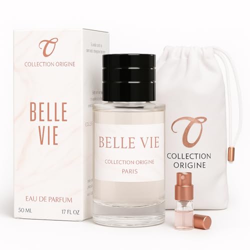 BELLE VIE - Collection Originale - Eau de Parfum GÉNÉRIQUE 50 ml + Vaporisateur de Poche et Pochette Velours OFFERTS - Haut de Gamme - Made in France.