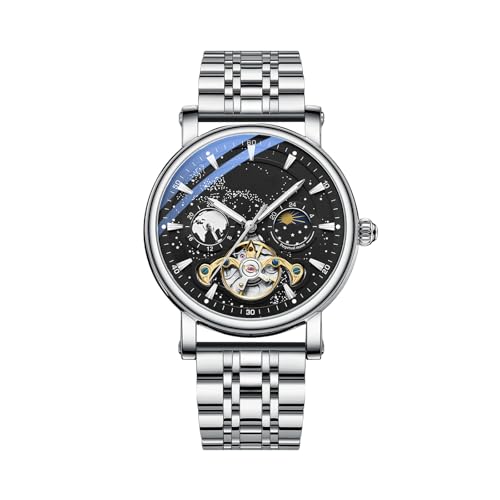 Montre mecanique automatique cadeau homme parfait cadran squelette tourbillon