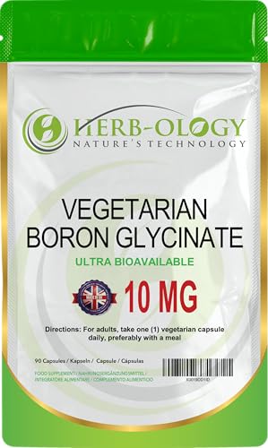 HB Boron Supplement | 90 Vegan High Strength Boron Capsules - 10mg per Serving | Non-GMO Gluten Dairy & Allergen Free | Manufactured in the UK