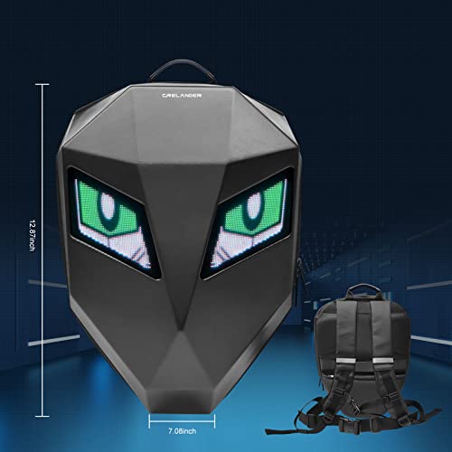 Crelander Motorcycle Backpack,Knight Backpack With Led Display, 3D Waterproof Hard Shell Laptop Travel Bag Diy Programmable Storage Daypack Helmet Bag For Riding Small #TOP3