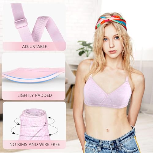 Teens Training Bras for Girls Big Kids Padded Sports Bra Adjustable Straps Bralette with Underpants Sets2