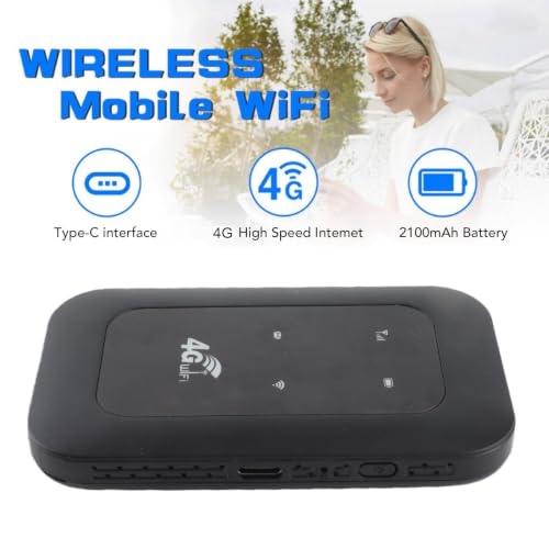 Image of LICAEVEY 4G 5G Portable WiFi Hotspot, 300Mbps High Speed Mobile Router with SIM Card Slot and LED Display, 10h Battery for Travel, Supports 10 Devices, for Travel, Home, Gaming