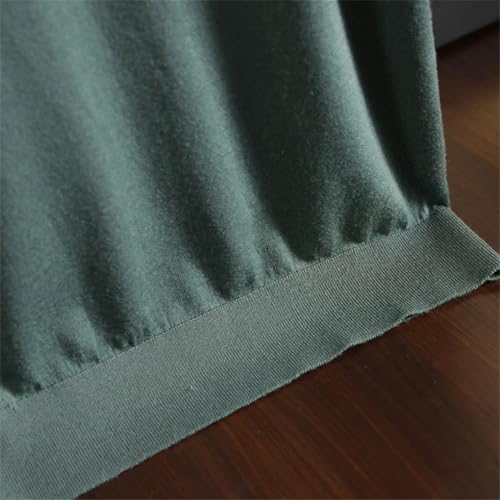 Men's Wool Short Sleeved Round Neck Knitted Pullover Sweater Top Casual Solid Color Loose Tees4