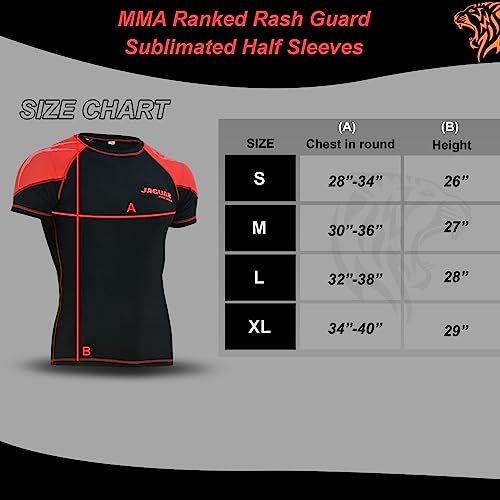 Jaguar Pro Gear - Elite MMA Ranked Rash Guard Sublimated Half Sleeves Inner Layer for Mixed Martial Arts3