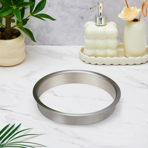 Image of Honeydak 1 Piece 6 inch (Nominal) Diameter x 1 inch Height 304 Polished Stainless Steel 6 inch x 1 inch Trash Grommets for Countertop Inserted Trash Kitchen Cabinet Counter Bin, Ease to Install