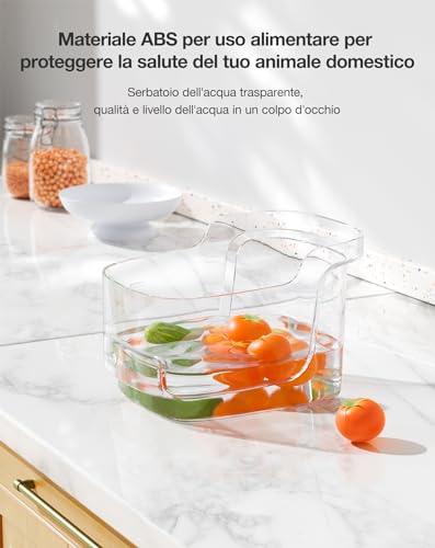 PETGUGU Fontanella per Gatti: Dispenser Acqua con Pompa Wireless, 2L Ultra-Silenzioso, Filtri Fontanella per Gatti a 8 Strati, Controllo App, WiFi 2.4G (PF1L) - Immagine 5