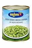 MADALO - Pack MIMO Judias verdes anchas cortadas en trozos medianos lata 2.65kgs 1330grs peso escurrido