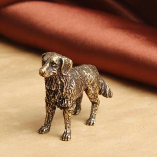 Figura de perro golden retriever mini en latón miniatura 2