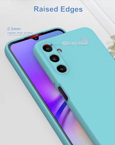 Image of Elzzi Microfiber Candy Case for Samsung S23 FE 5G Smooth Touch Cushion Liquid Soft Silicone Gel Rubber Phone Cases Non-Slip Full Body Protective Shockproof Back Cover - Mint