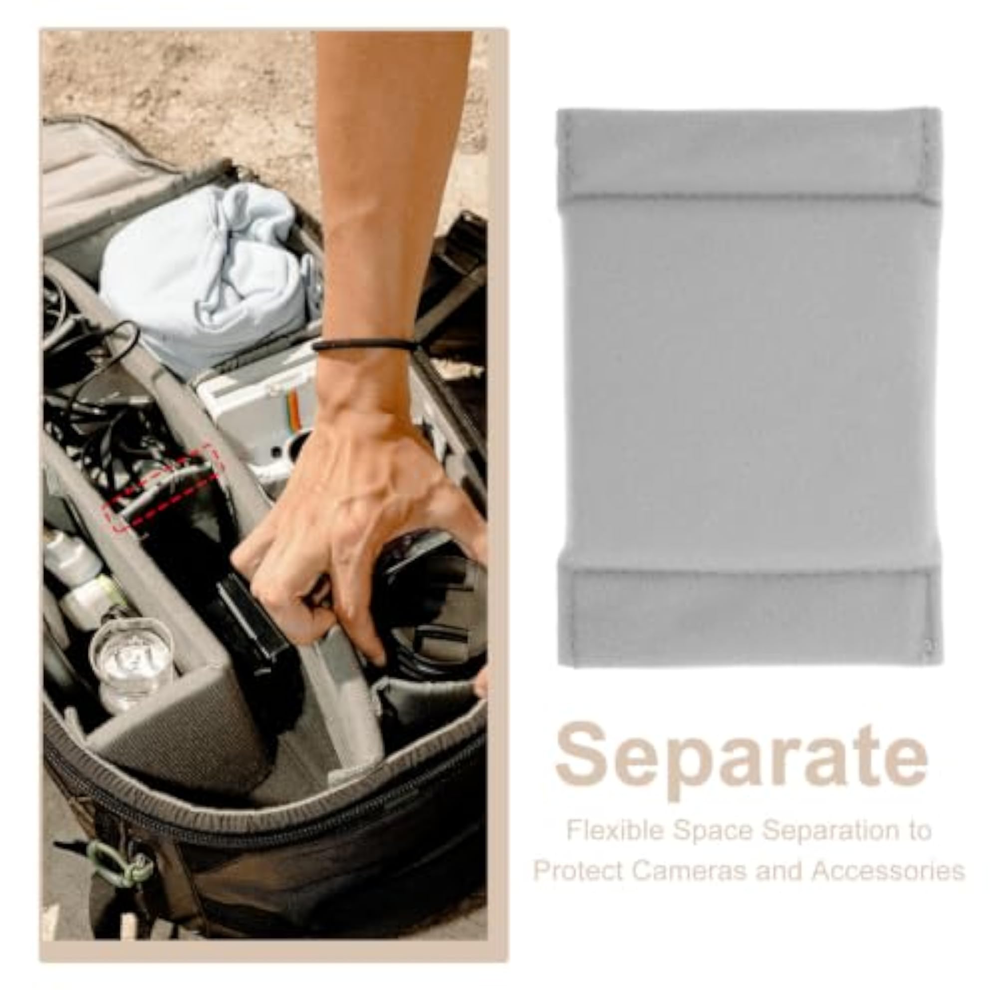 Camera Bag Padded Inserts 2 Pack for Easy Organization