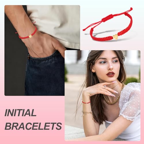 Pulsera ajustable inicial con cuerda trenzada para mujer y hombre miniatura 4