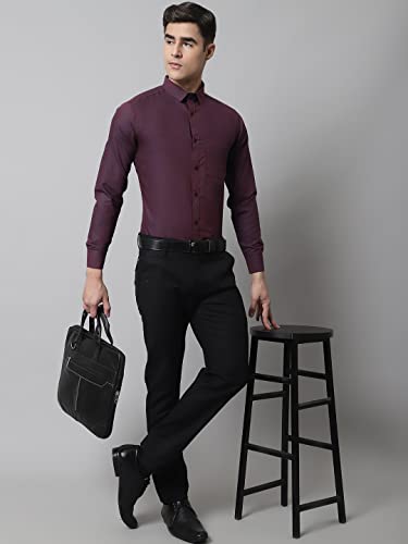 Image of Majestic Man Slim Fit Solid Cotton Blend Formal Shirt for Men