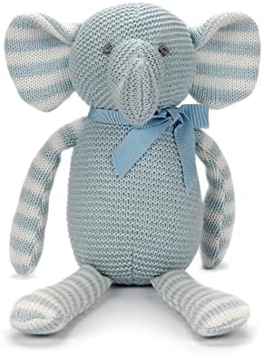FLUFFYFUN Plush Baby Elephant Stuffed Animal Toy (Blue)