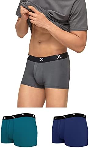 XYXX Men's CloudSoft Micro Modal Trunks| Snug Fit, 4-Way Stretch, Anti-Roll & No-Marks Waistband Underwear for Men Combo (Pack of 3)