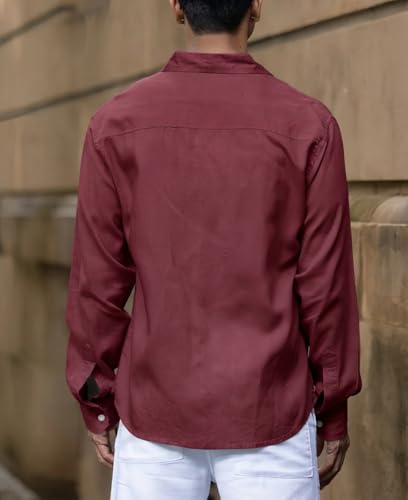 Image of IndoPrimo Men's Regular Fit Cotton Casual Shirt | Premium Solid Full Sleeve Shirt