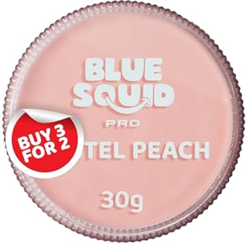 Blue Squid PRO Face Paint - Professional Water Based Single Cake Facepaint & Body Paints - SFX Makeup, Kids Adults Painting for Costume, Halloween Face Paints for Children - Pastel Peach 30g / 1oz