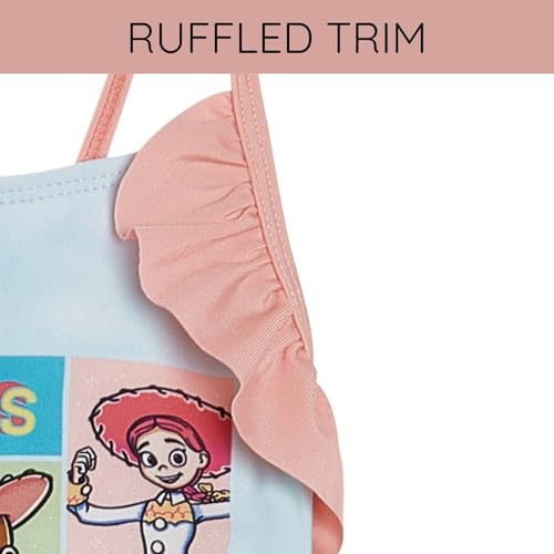 Disney Toy Story Toddler Girls UPF 50+ One Piece Bathing Suit Tie Dye Pastel Turquoise3