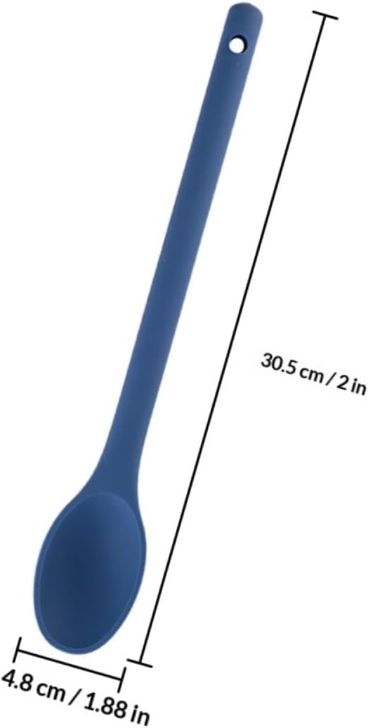 2pcs Blue Silicone Ladle Set Anti-scald Soup Ladle and Non-stick Rice Spoon Heat Resistant Cooking Utensils for Kitchen and Salad Stirring