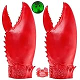 SULUBER Funny Lobster Crab Claw Gloves Weapon Prop Set, Includes A Pair of Gloves, Crab Decor Props (Glow), Natural Latex Material, Suitable for Halloween Cosplay and Gift Parties